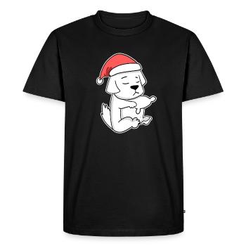Chien de montagne des Pyrénées Animal Noël - T-shirt Premium bio Homme - noir - Devant - Nico (187cm)