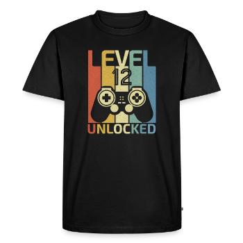 Niveau 12 Débloqué Funny Video Gamer 12e anniversaire - T-shirt Premium bio Homme - noir - Devant - Nico (187cm)