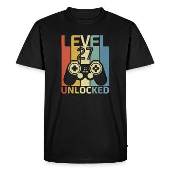 Level 27 Unlocked Funny Video Gamer 27Th Birthday - Men's Premium Organic T-Shirt - black - Front - Nico (187cm)