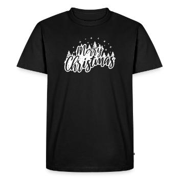 Scénario de joyeux Noël avec des arbres - T-shirt Premium bio Homme - noir - Devant - Nico (187cm)