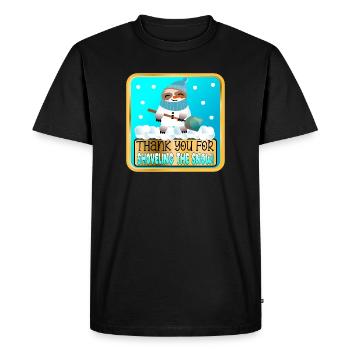 PELLETER LA NEIGE - MERCI PARESSEUX - T-shirt Premium bio Homme - noir - Devant - Nico (187cm)
