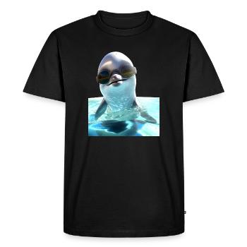 Dolphin Sunglasses Love Dolphins Cute Dolphin - Men's Premium Organic T-Shirt - black - Front - Nico (187cm)