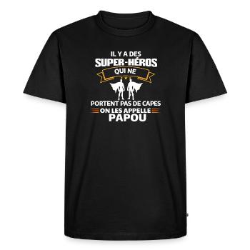 Super-Héros Sans Capes Humour - T-shirt Premium bio Homme - noir - Devant - Nico (187cm)