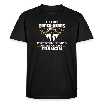 Super-Héros Sans Capes - T-shirt Premium bio Homme - noir - Devant - Nico (187cm)