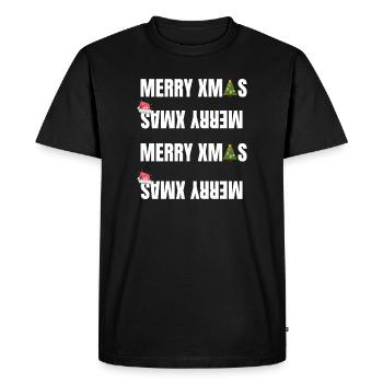 Joyeux Noël Noël tenue Hohoho hiver - T-shirt Premium bio Homme - noir - Devant - Nico (187cm)