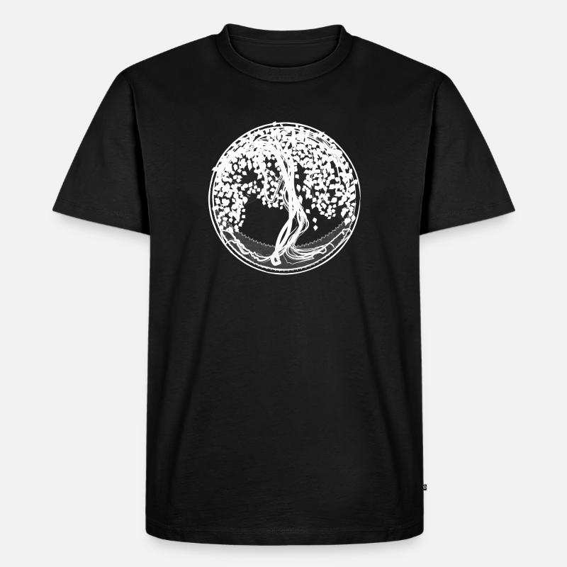Kreisbaum Silhouetten - Männer Premium Bio T-Shirt - Schwarz