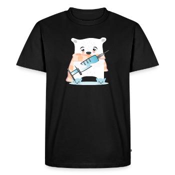 INFIRMIÈRE PÉDIATRIQUE D’HIVER Seringue de médicaments - T-shirt Premium bio Homme - noir - Devant - Nico (187cm)