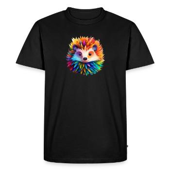 Hérisson coloré - T-shirt Premium bio Homme - noir - Devant - Nico (187cm)