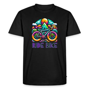 Cycling - Ride Bike design - Men's Premium Organic T-Shirt - black - Front - Nico (187cm)