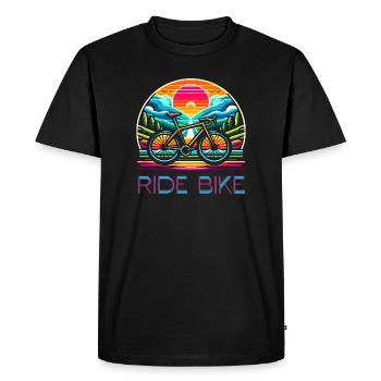 Ride Bike - pour les fans de cyclisme. - T-shirt Premium bio Homme - noir - Devant - Nico (187cm)