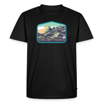 Parc naturel regional Vercors : Nature Majestueuse - T-shirt Premium bio Homme - noir - Devant - Nico (187cm)