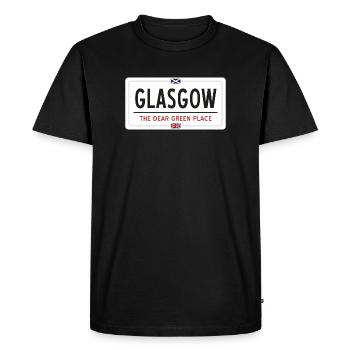Signe de nom de lieu de Glasgow - T-shirt Premium bio Homme - noir - Devant - Nico (187cm)