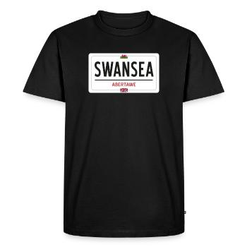 Panneau de la ville de Swansea - T-shirt Premium bio Homme - noir - Devant - Nico (187cm)