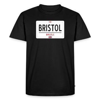 Panneau de la ville de Bristol - T-shirt Premium bio Homme - noir - Devant - Nico (187cm)
