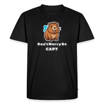 Capybara Don't worry be capy - Men's Premium Organic T-Shirt - black - Front - Nico (187cm)