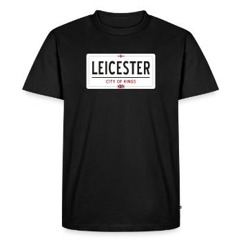 Panneau de la ville de Leicester - T-shirt Premium bio Homme - noir - Devant - Nico (187cm)