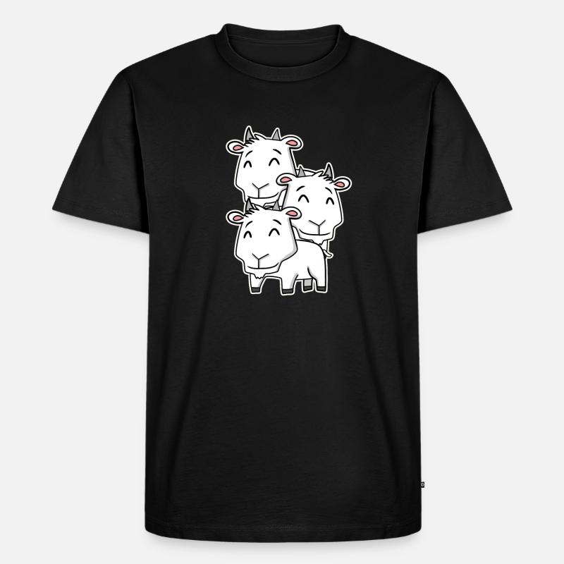 Ziege Motiv - Männer Premium Bio T-Shirt - Schwarz