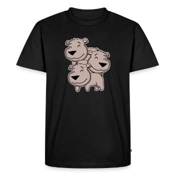 Brown Bear Motif Bear - Men's Premium Organic T-Shirt - black - Front - Nico (187cm)