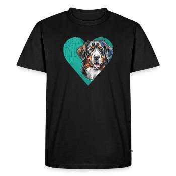 Portrait de bouvier bernois - T-shirt Premium bio Homme - noir - Devant - Nico (187cm)