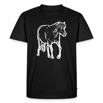 cheval blanc cheval blanc t-shirt cadeau cavalier - T-shirt Premium bio Homme - noir - Devant - Nico (187cm)
