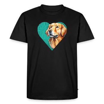 Golden Retriever Portrait - T-shirt Premium bio Homme - noir - Devant - Nico (187cm)