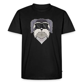 Chien schnauzer avec lunettes - chien cool - T-shirt Premium bio Homme - noir - Devant - Nico (187cm)