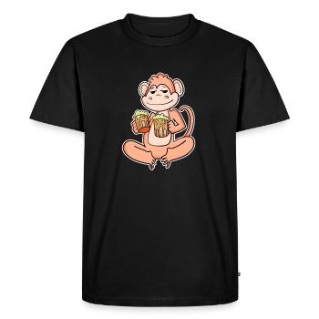Singe à la bière - T-shirt Premium bio Homme - noir - Devant - Nico (187cm)