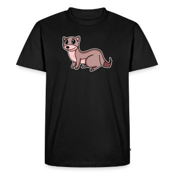 Weasel Motif - Men's Premium Organic T-Shirt - black - Front - Nico (187cm)