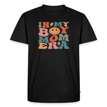 Colorful Design with Vintage Smile and Symbols - Men's Premium Organic T-Shirt - black - Front - Nico (187cm)