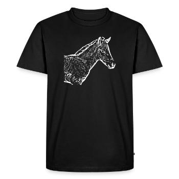 cheval blanc cheval blanc t-shirt cadeau cavalier - T-shirt Premium bio Homme - noir - Devant - Nico (187cm)