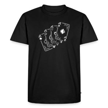 Cartes Symbole Illustration Cartes à jouer Poker Skat - T-shirt Premium bio Homme - noir - Devant - Nico (187cm)
