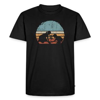 Sunset Silhouette Duo par Palm Tree - T-shirt Premium bio Homme - noir - Devant - Nico (187cm)