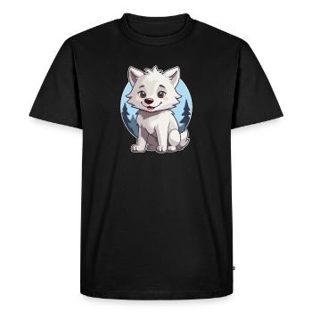 Cute wolf or dog husky - Men's Premium Organic T-Shirt - black - Front - Nico (187cm)