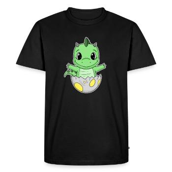 Dinosaure oeuf Dino bébé Motif - T-shirt Premium bio Homme - noir - Devant - Nico (187cm)