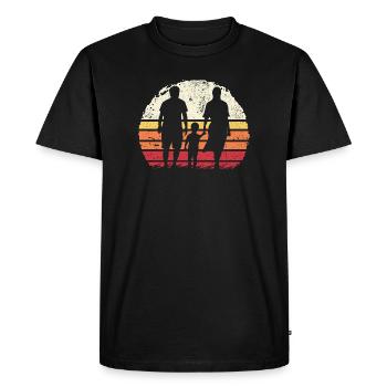 Family Silhouette at Sunset - Men's Premium Organic T-Shirt - black - Front - Nico (187cm)