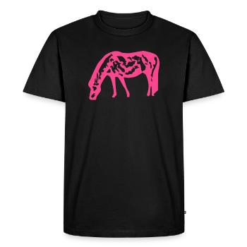 Cheval rose rose - T-shirt Premium bio Homme - noir - Devant - Nico (187cm)