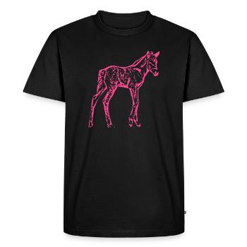 Horse pink pink - Men's Premium Organic T-Shirt - black - Front - Nico (187cm)