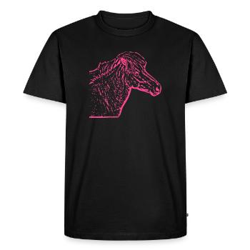 Cheval rose rose - T-shirt Premium bio Homme - noir - Devant - Nico (187cm)