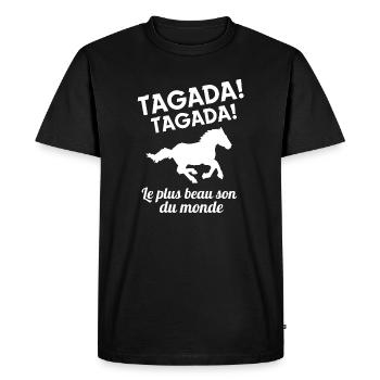cheval, équitation, centre équestre - T-shirt Premium bio Homme - noir - Devant - Nico (187cm)