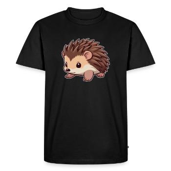 Mignon animal hérisson - T-shirt Premium bio Homme - noir - Devant - Nico (187cm)
