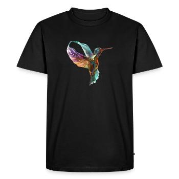 colibri chromatique volant - T-shirt Premium bio Homme - noir - Devant - Nico (187cm)