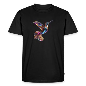 colibri chromatique volant - T-shirt Premium bio Homme - noir - Devant - Nico (187cm)