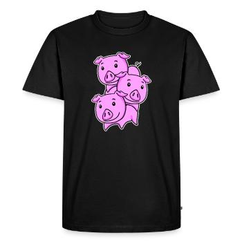 Cochons Cochon Cochon - T-shirt Premium bio Homme - noir - Devant - Nico (187cm)