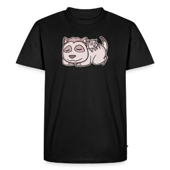 Famille de suricates - Suricate avec bébé - T-shirt Premium bio Homme - noir - Devant - Nico (187cm)