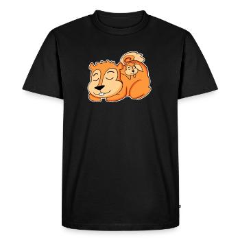 Squirrel Family - Squirrel with Baby - Men's Premium Organic T-Shirt - black - Front - Nico (187cm)