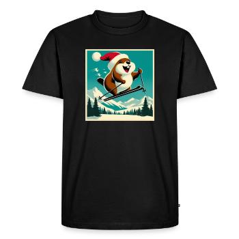 Marmotte Ski Affiche Vintage - T-shirt Premium bio Homme - noir - Devant - Nico (187cm)