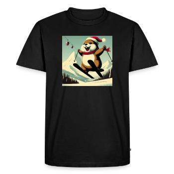 Marmotte Ski Affiche Vintage - T-shirt Premium bio Homme - noir - Devant - Nico (187cm)