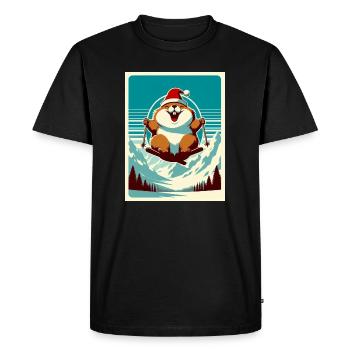 Marmotte Ski logo Vintage - T-shirt Premium bio Homme - noir - Devant - Nico (187cm)