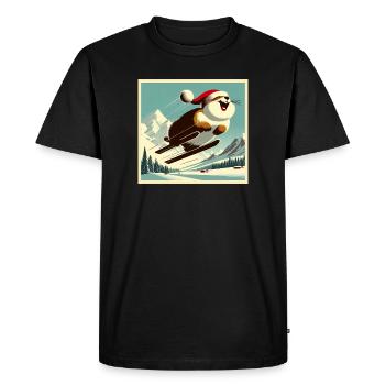 Marmotte Ski Vintage - T-shirt Premium bio Homme - noir - Devant - Nico (187cm)