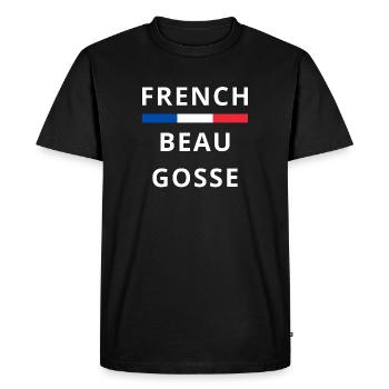 Beau Gosse Français - humour mec séduisant - T-shirt Premium bio Homme - noir - Devant - Nico (187cm)